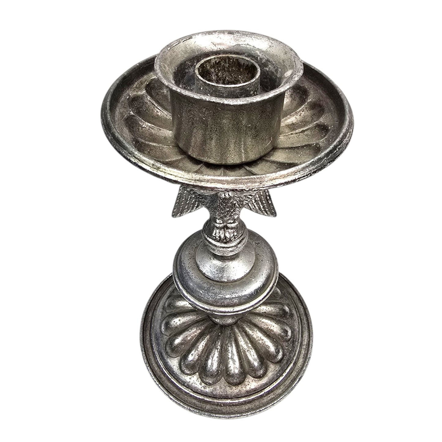 Vtg Silver Metal Eagle Candlestick Holder 8" Federal Revival Neoclassical Decor