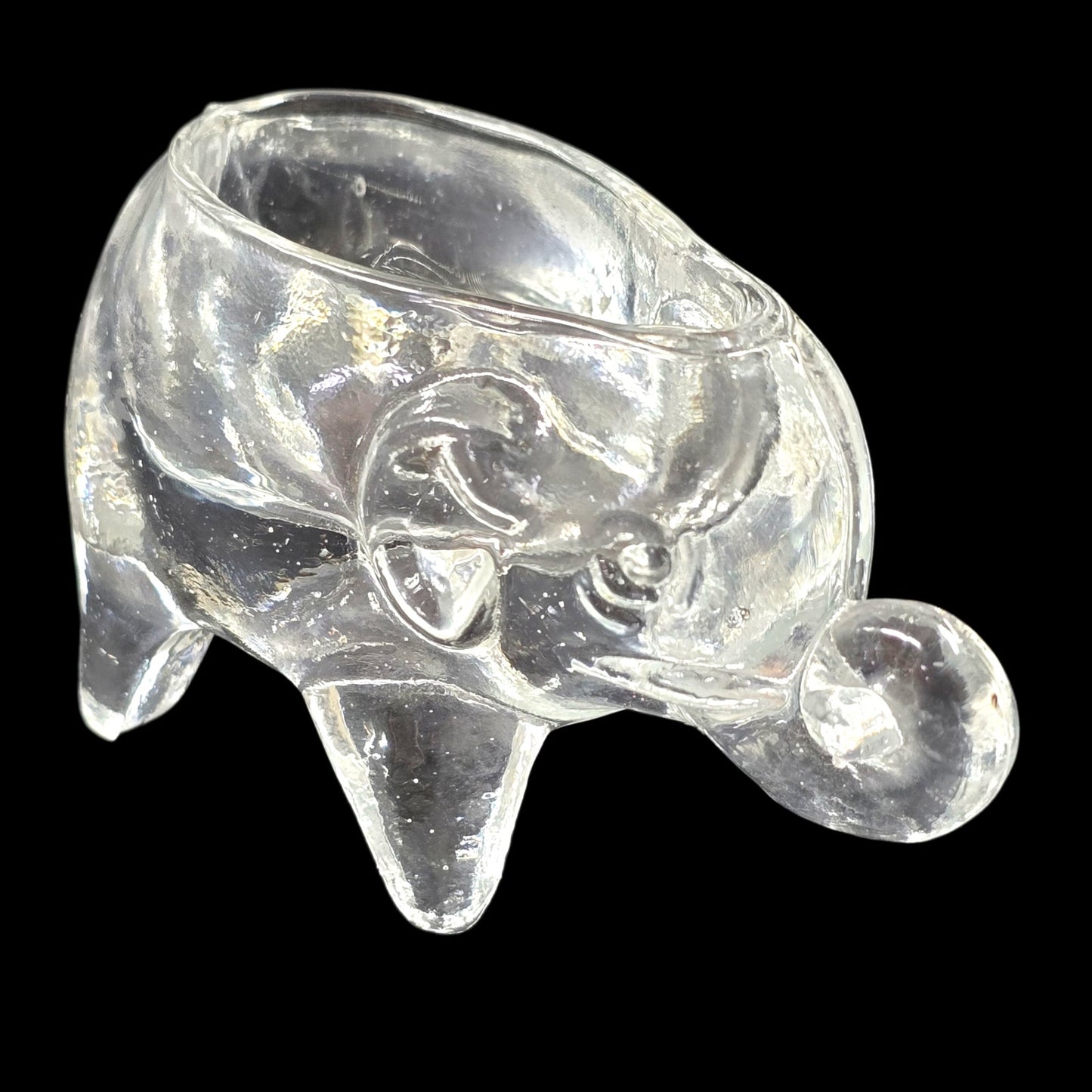 (Reserved for Customer) Vintage Pressed Glass Elephant Trinket / Salt Cellar
