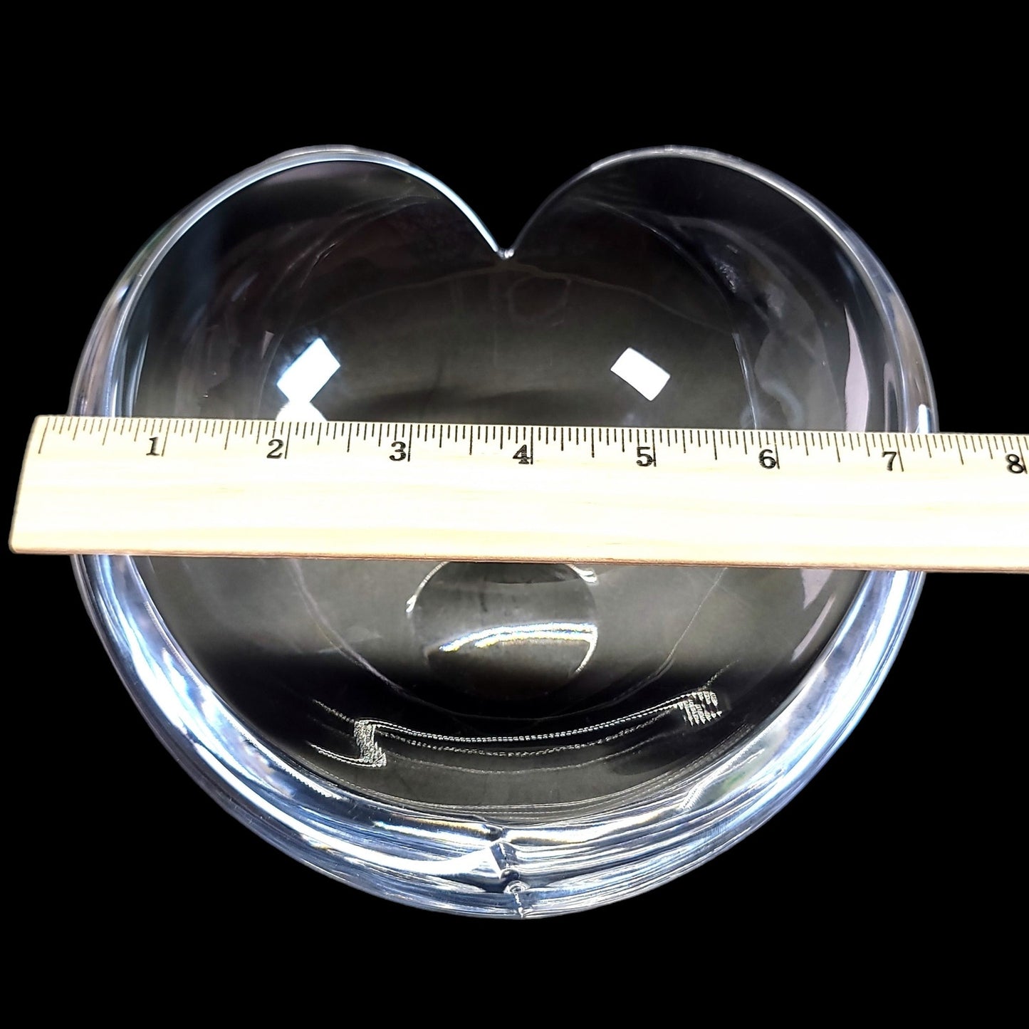 Nambe Glass Heart Shaped Bowl, Nambe Thick Glass Heart Love Bowl 7.5" W