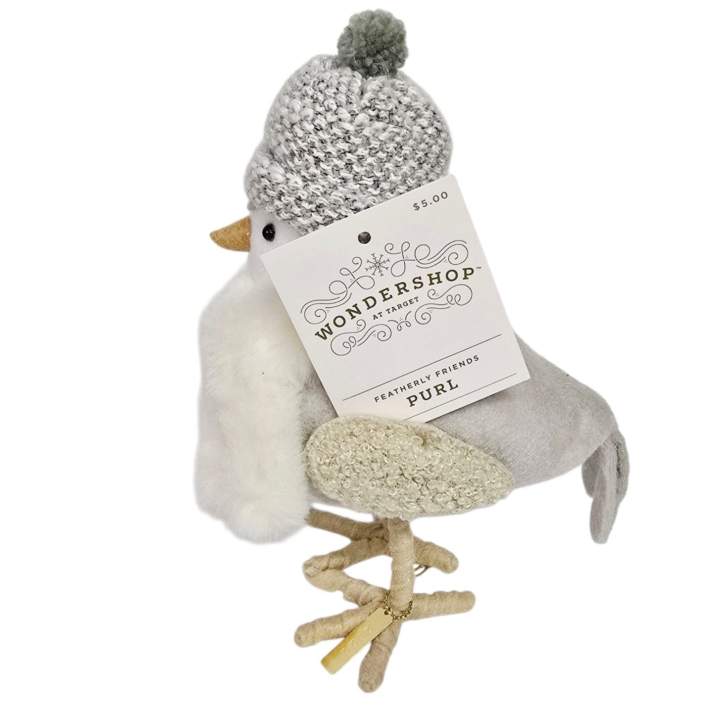 2022 Featherly Friends Purl Winter Target Bird Gray Knit Snow Hat and Cozy Scarf