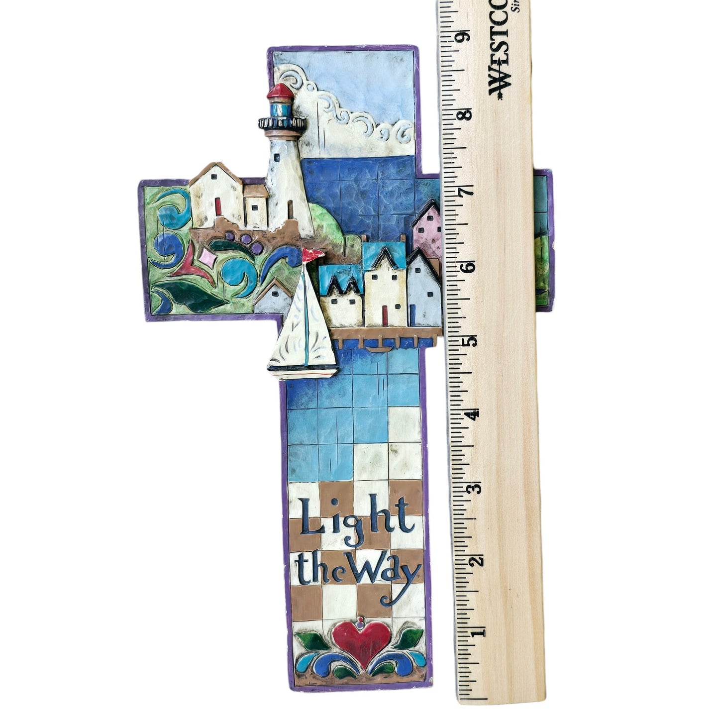 2006 Jim Shore Heartwood Creek Cross "Light The Way" Wall Hanging