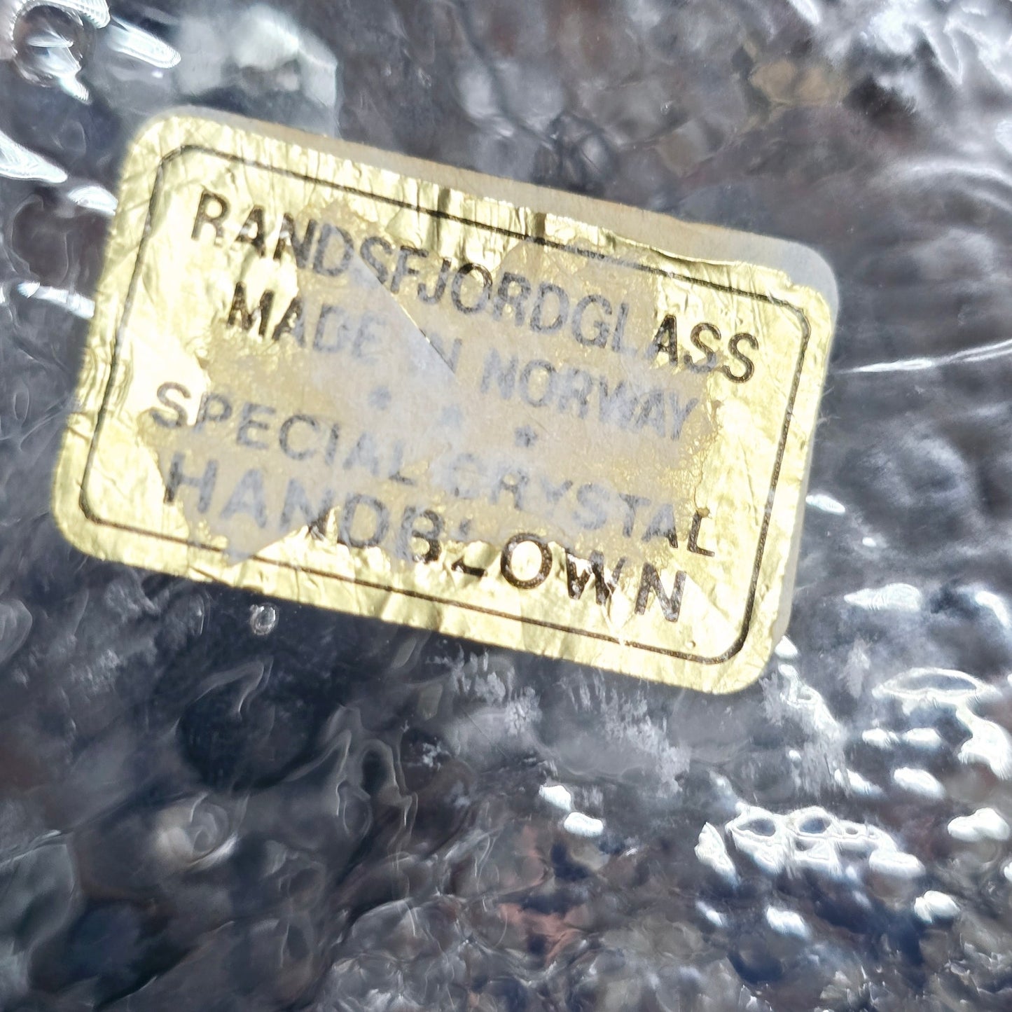 Handblown Randsfjord Glass Norway Set of 3 Crystal Sunflower Ice Votive Holder