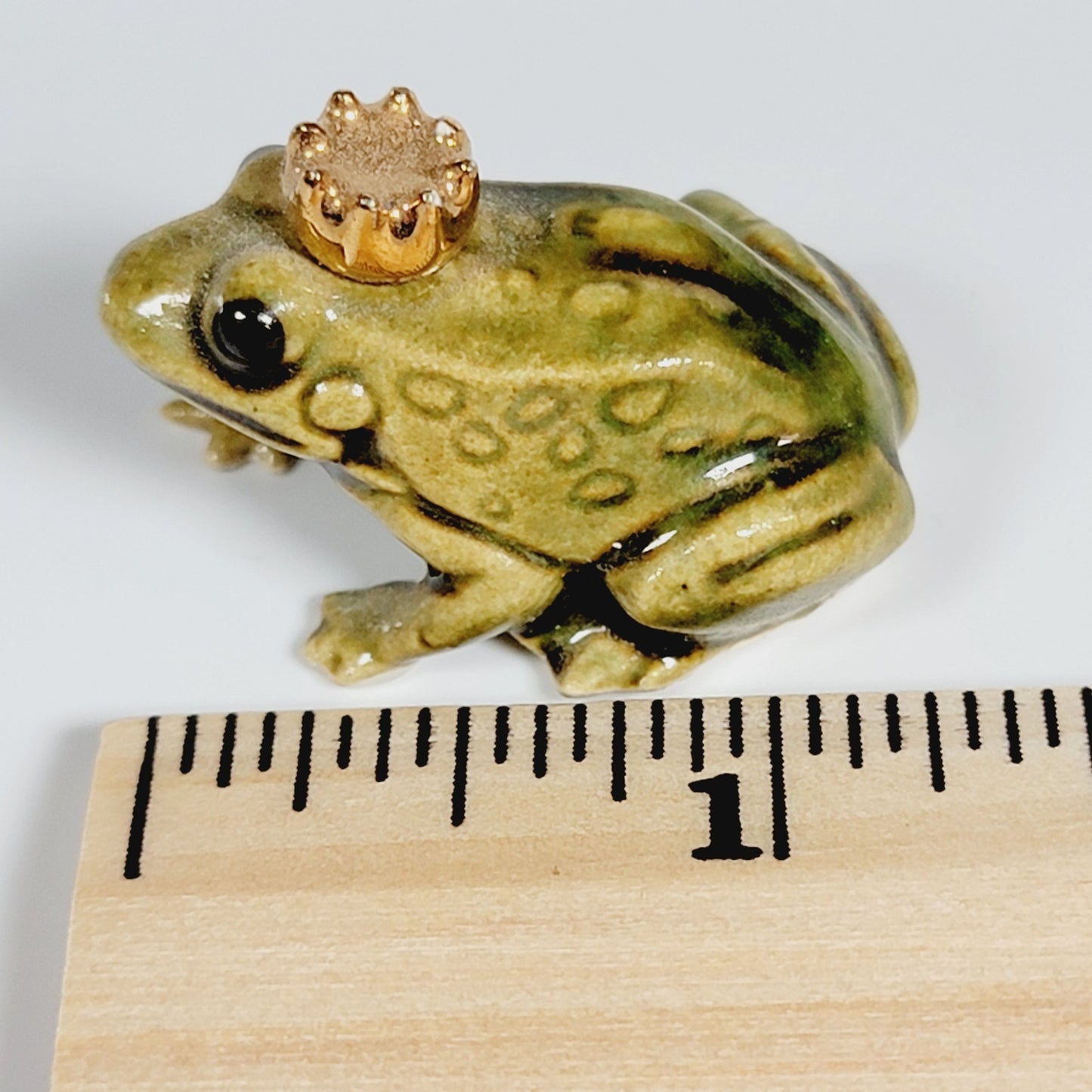 Hagen Renaker Gold Crown Frog Prince Ceramic Miniature Figurine, Retired