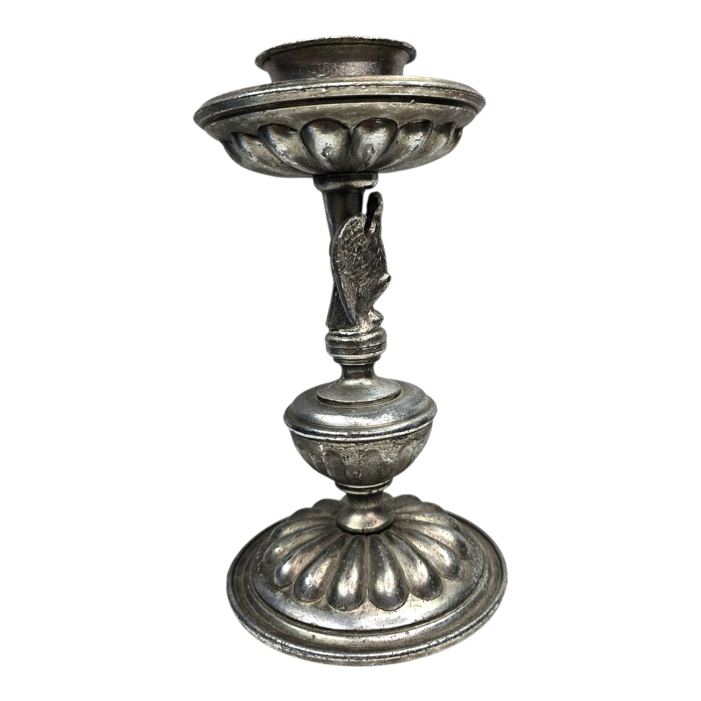 Vtg Silver Metal Eagle Candlestick Holder 8" Federal Revival Neoclassical Decor