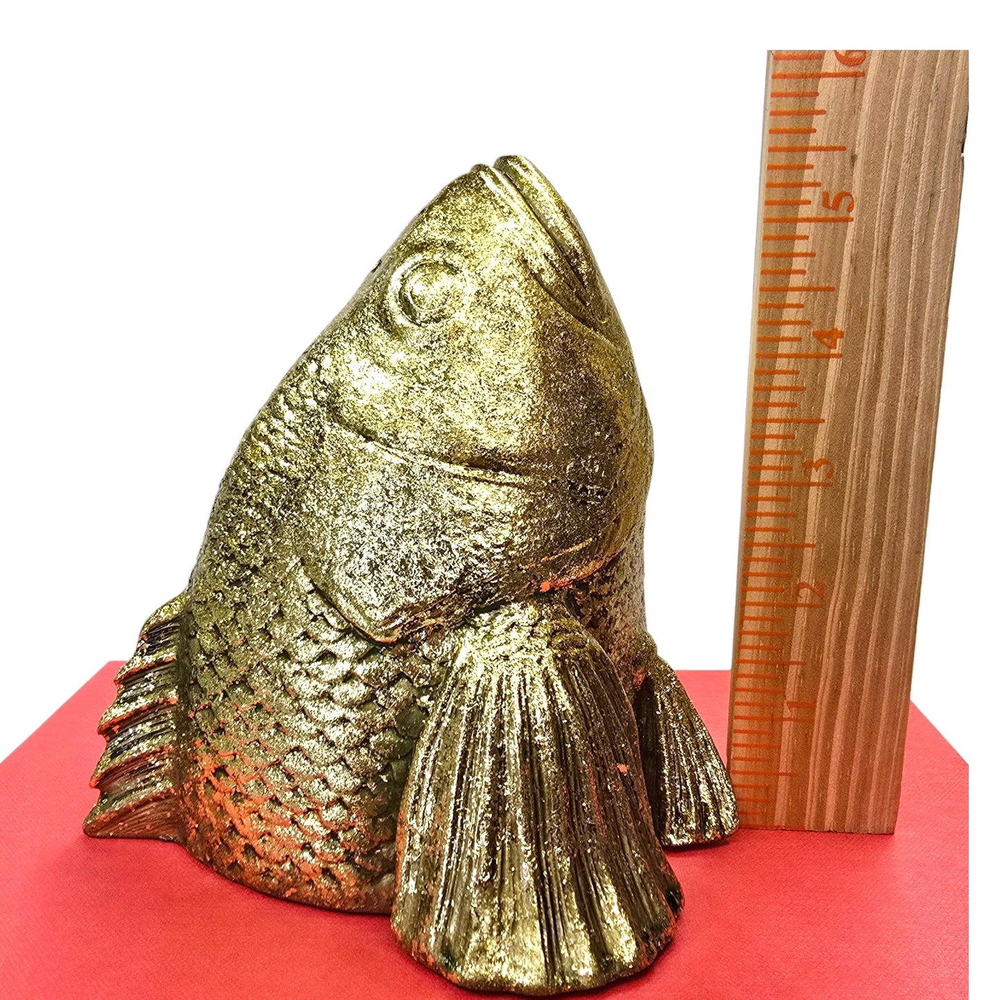 Stan the Goldfish Metallic Gold Resin Wall Sculpture Glam Quirky Decor by CB2