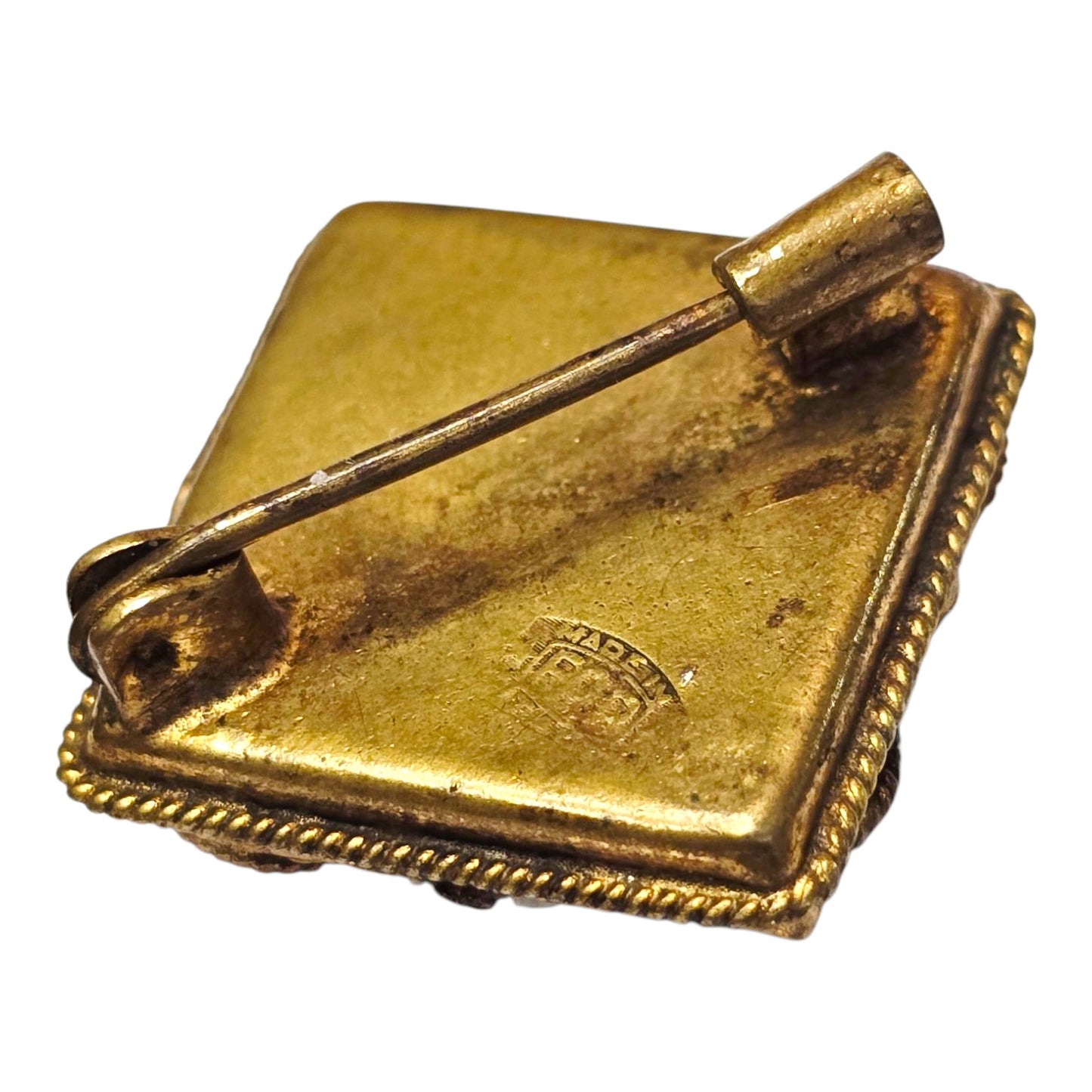 * Antique FAP Italian Fabbrica Angelo Pessar Micro Mosaic Brooch Pin Made in Italy