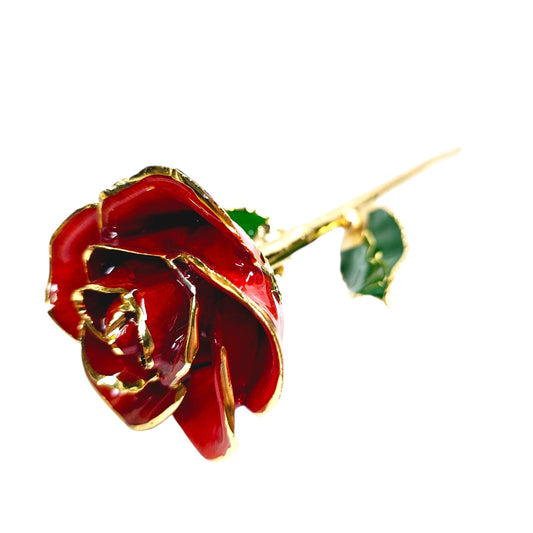 Real Rose Dipped in 24K Gold by Living Gold USA, Red Rose