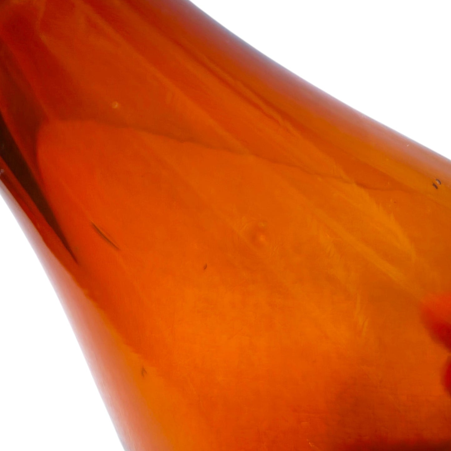 Handblown Tear Drop Bud Vase Dark Orange Translucent Cased Art Glass Bottle Heavy 6.25"