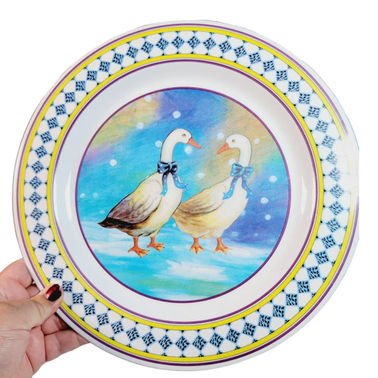 Goose-Themed Melamine Ware Gourmet Design Duck Plates and George Good Goose Tumbler by Fabrizio, Japan