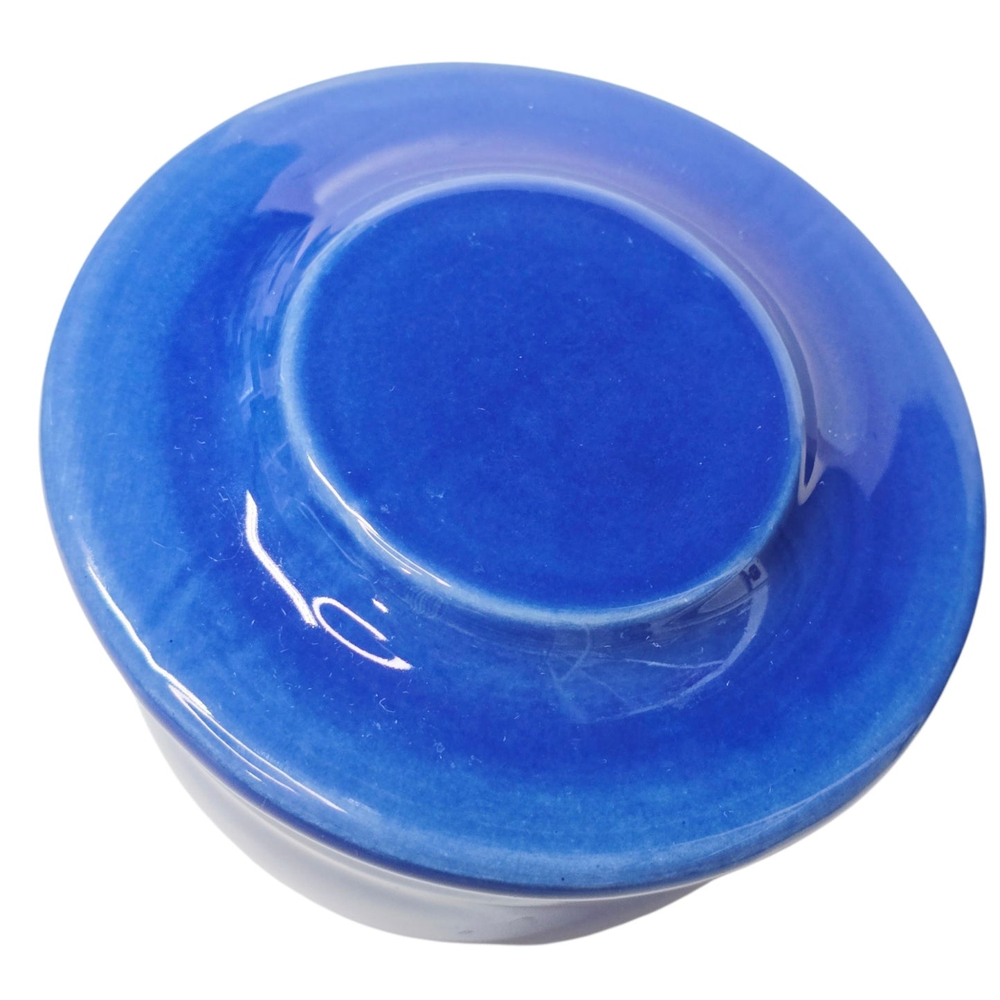 Emile Henry France Blue Ceramic Butter Bell Crock Lidded Dish Pot Stoneware
