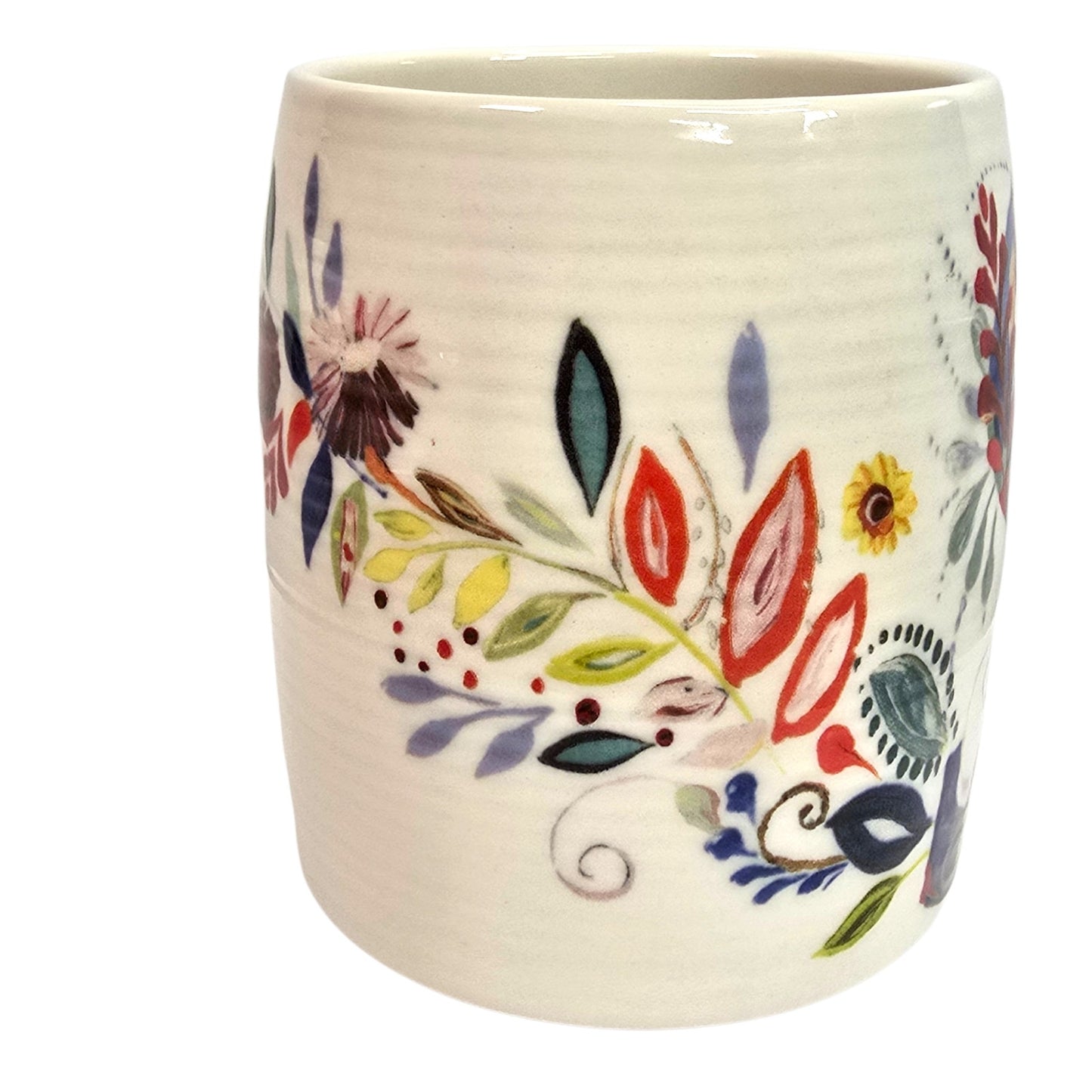 Anthropologie Petal Palette Monogram Mug Letter S Floral Starla M. Halfmann