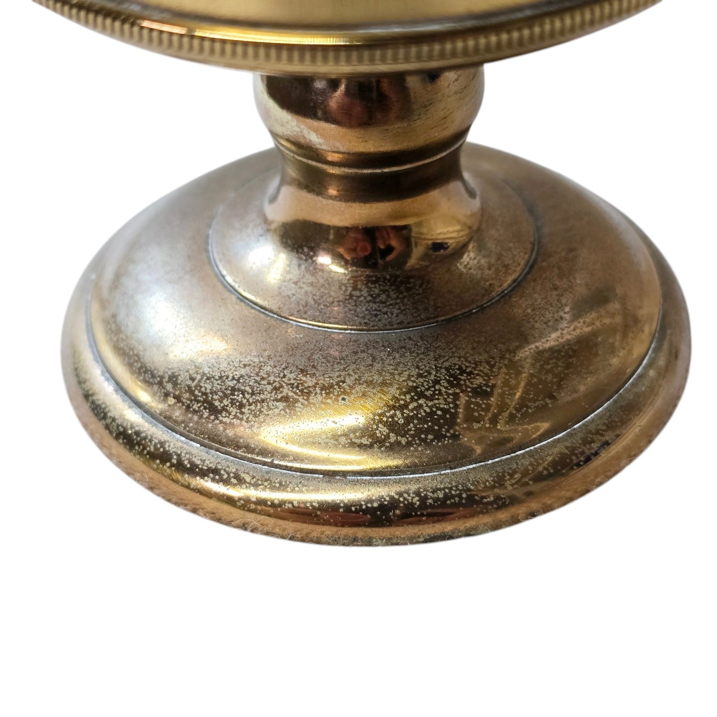 Vintage Desktop Brass Pedestal Display with Glass Lid