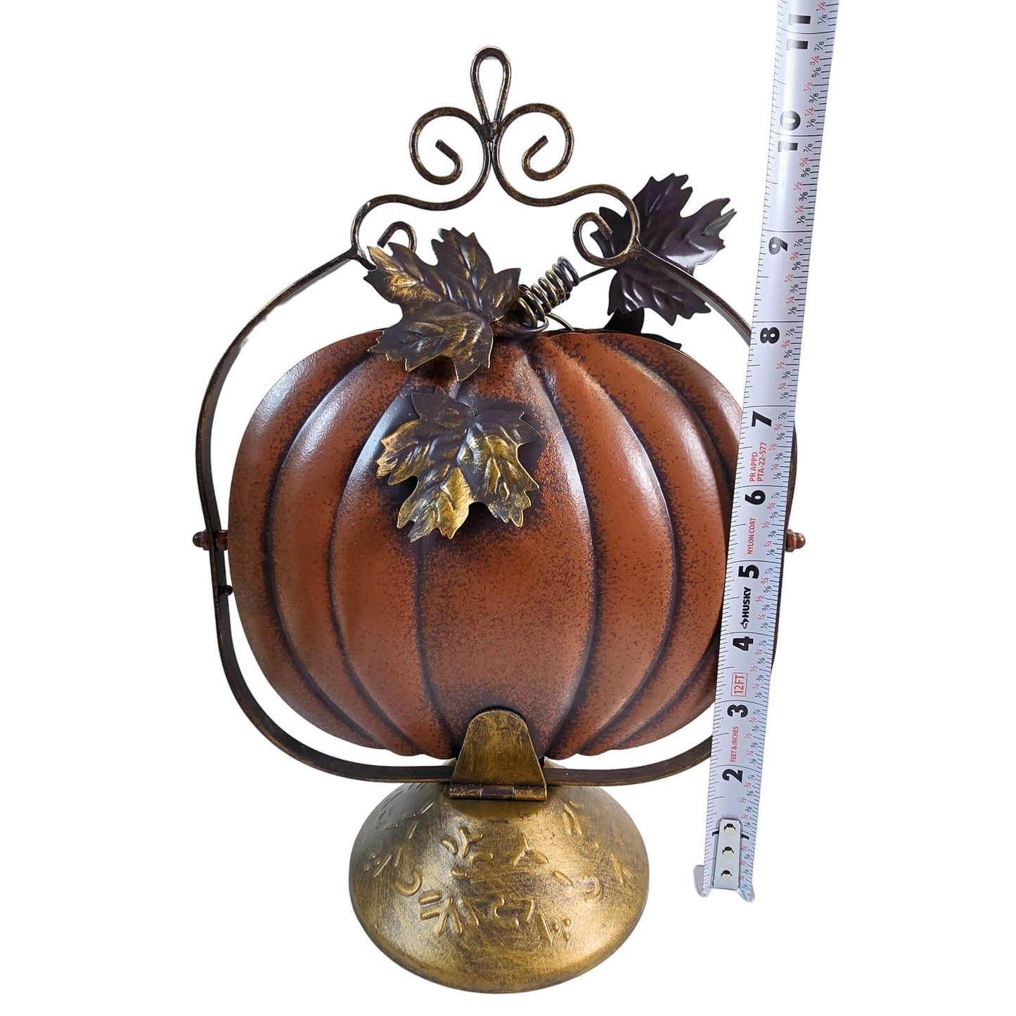 Stunning Fall Pumpkin 3 tier Decorative Metal Appetizer Server