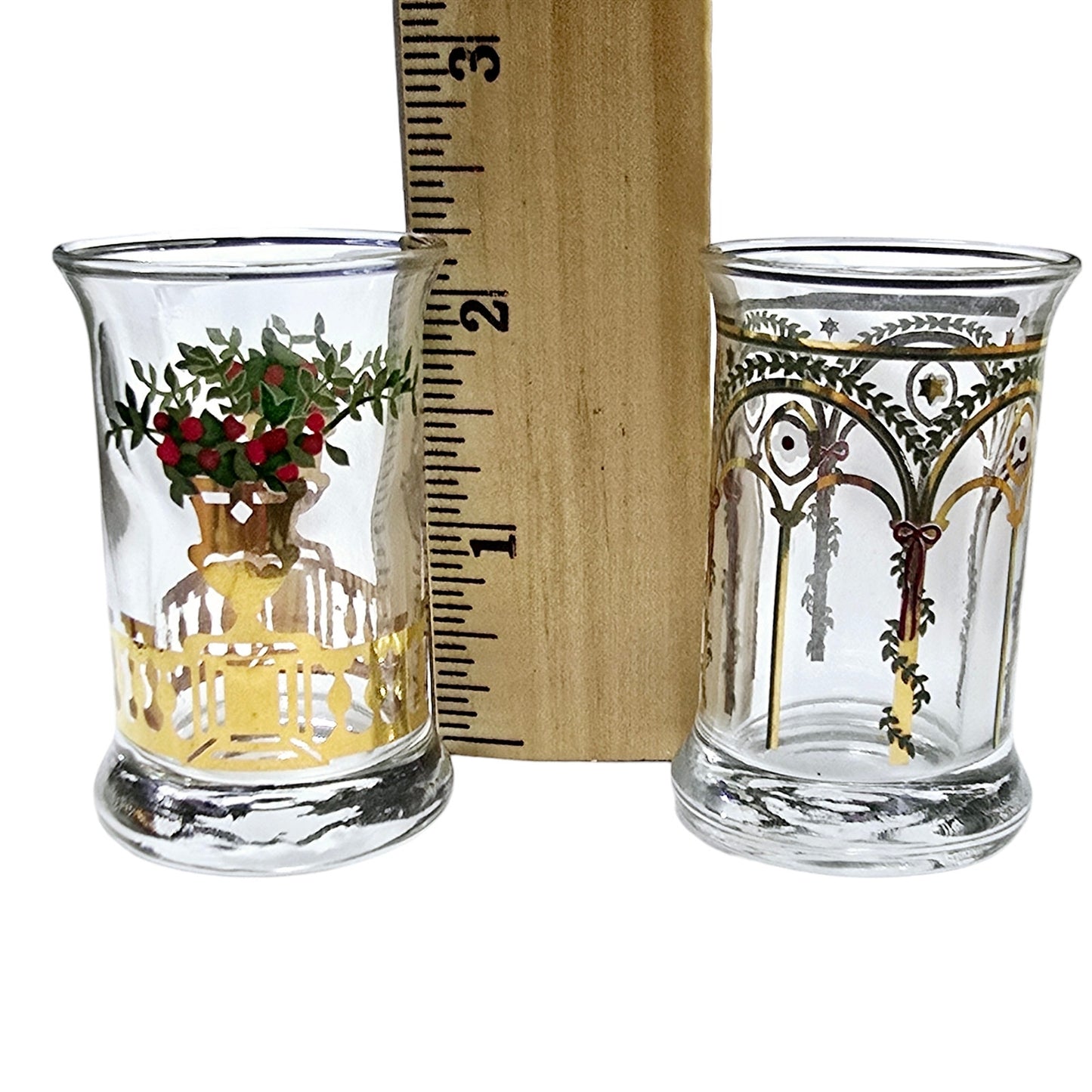 Set of 2 Vintage Holmegaards Denmark Juledramglas Dram Glasses Danish Glass