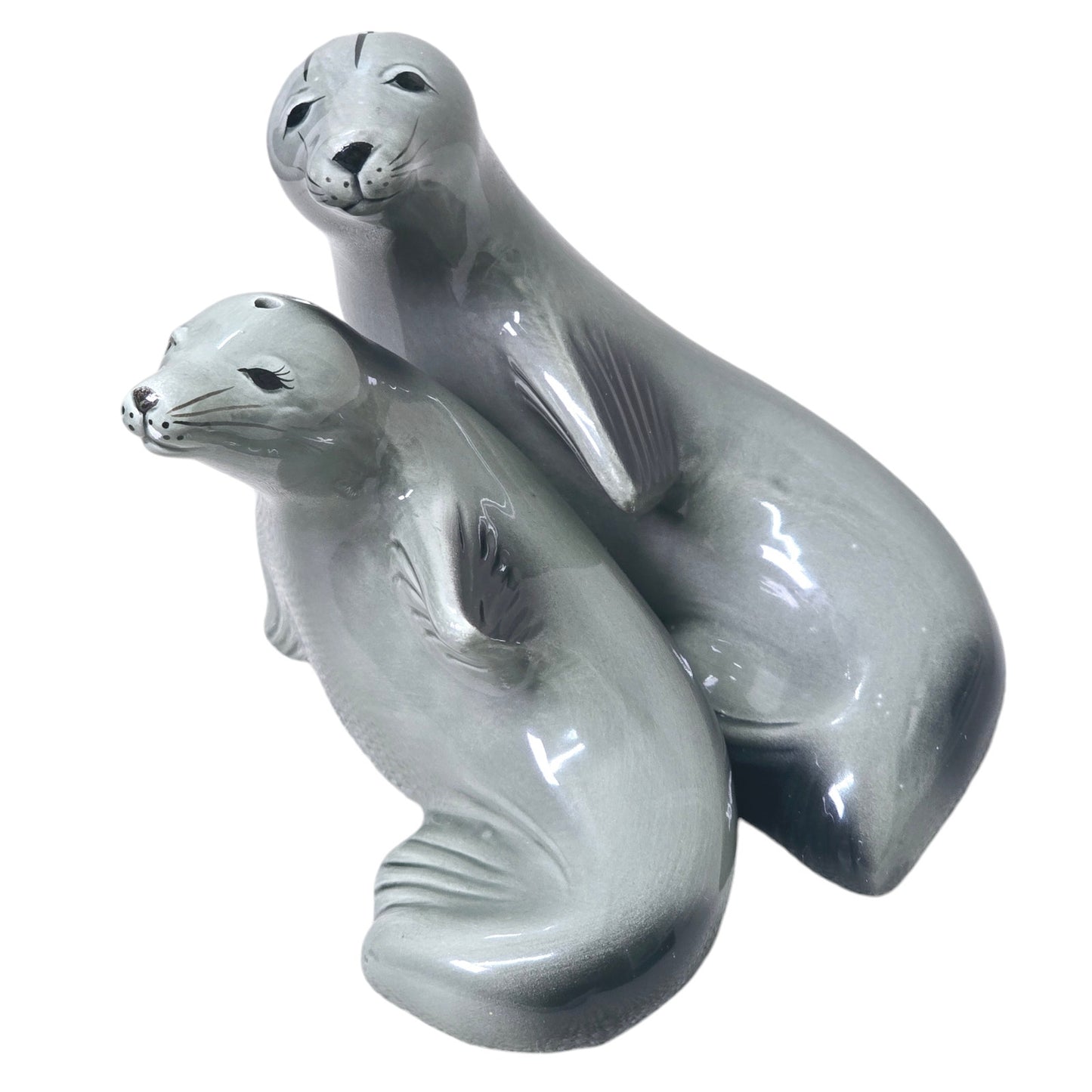 Vintage Gray Seals Salt & Pepper Shakers, 1988 SDD Five and Dime Inc