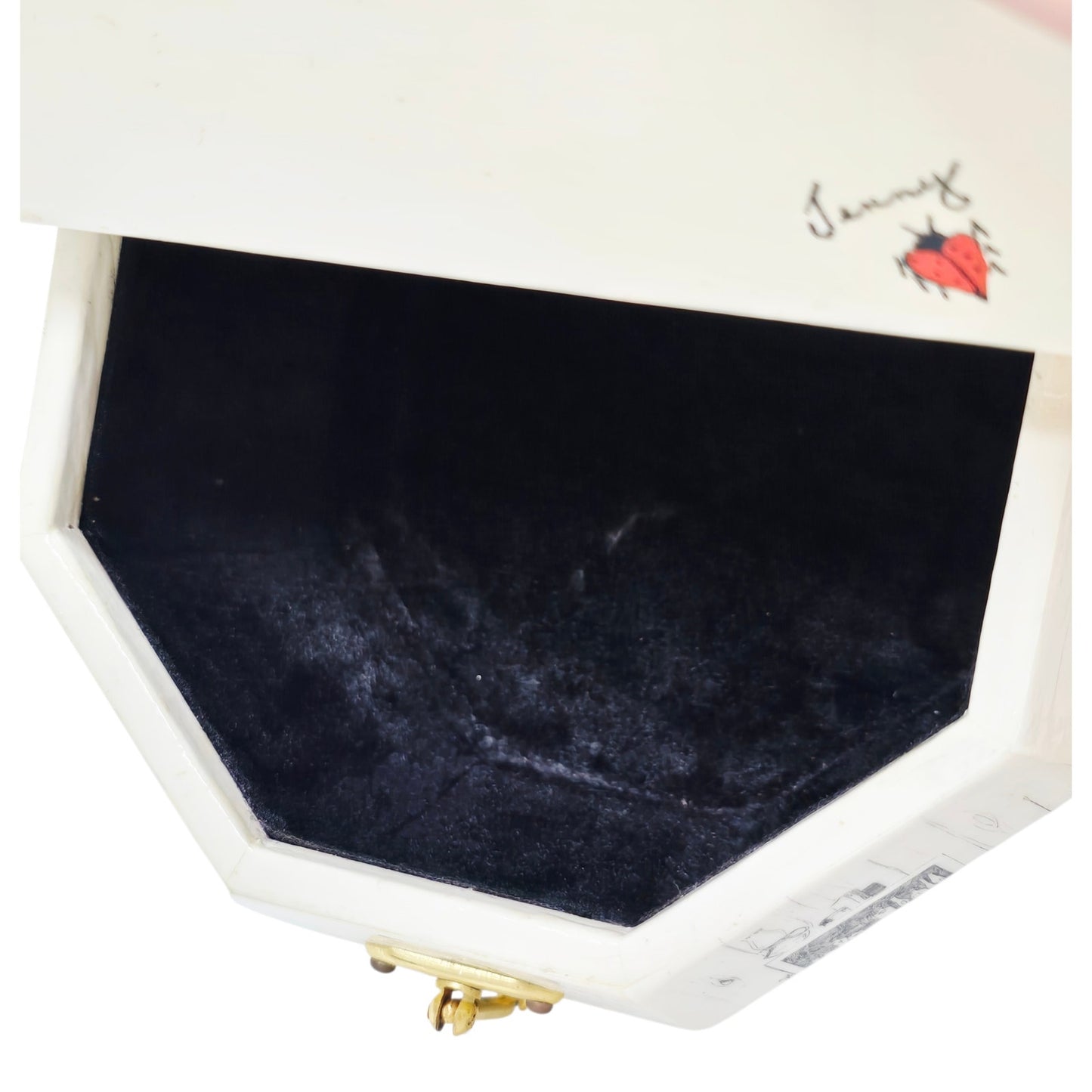 Vintage 1972 Beki Signed Wooden Box Purse Decoupage Hand Painted Octagon Rare