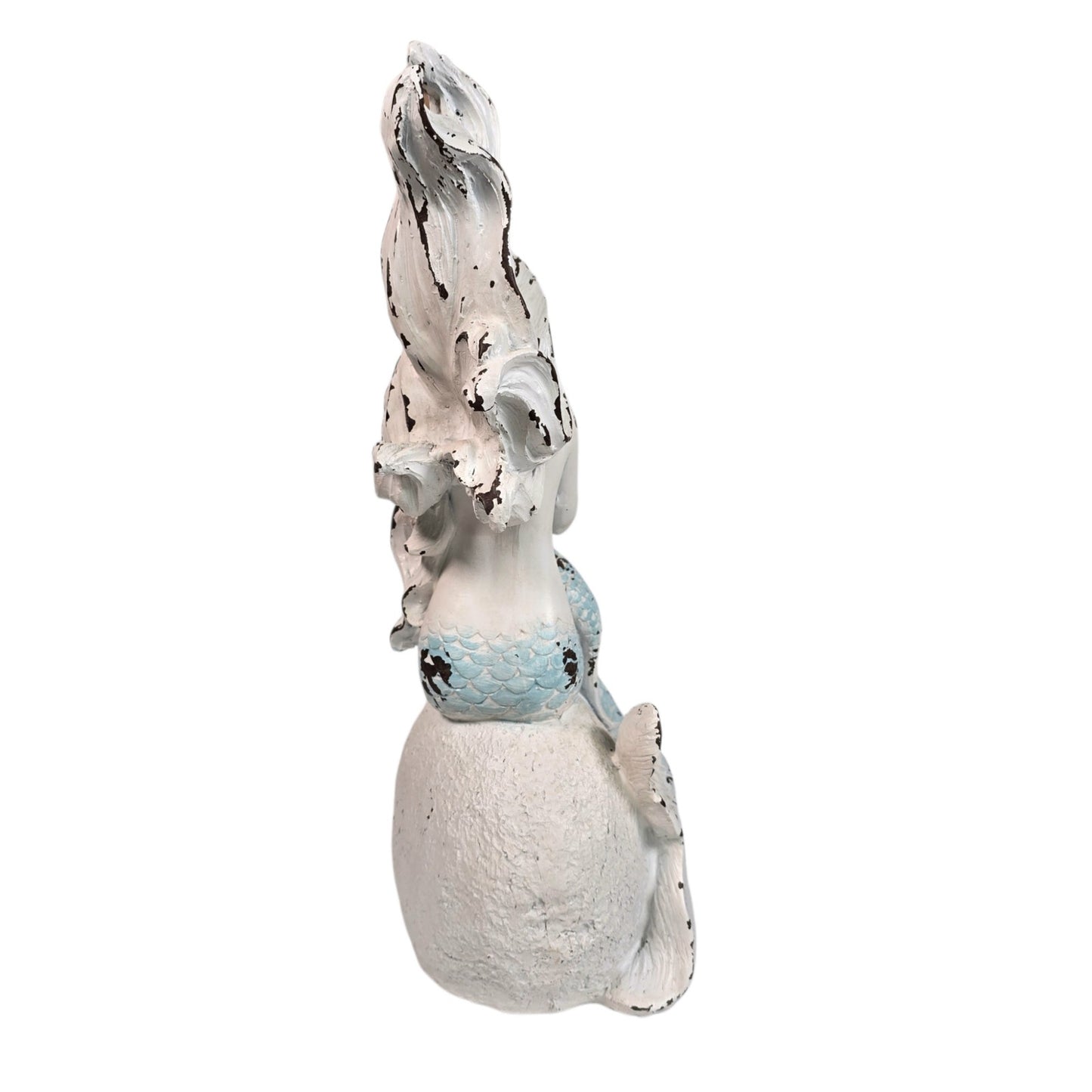 Mermaid Mother Child Figurine Undersea Fantasy Resin Statue Coastal Rustic Beach
