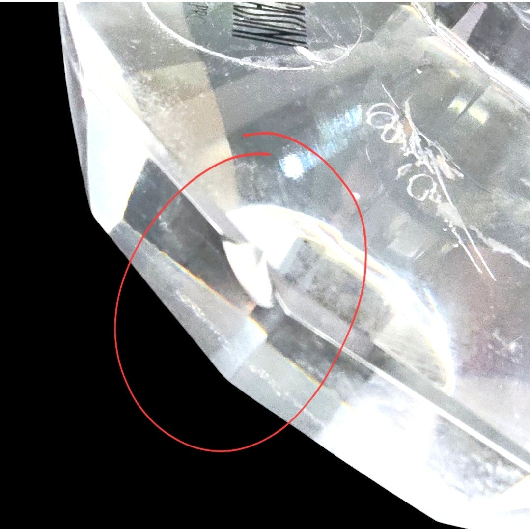 Oleg Cassini Crystal Pillar Candle Holders Set of 2 Signed 8" Candlesticks Flaw