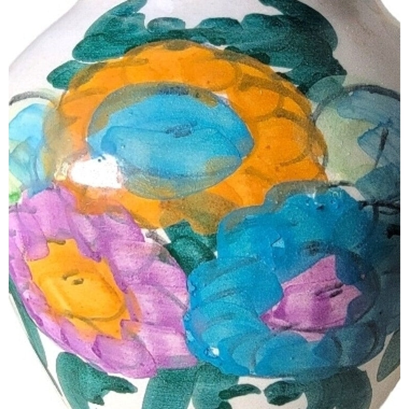 Hand Painted Floral Vase, Hand Made, Signed