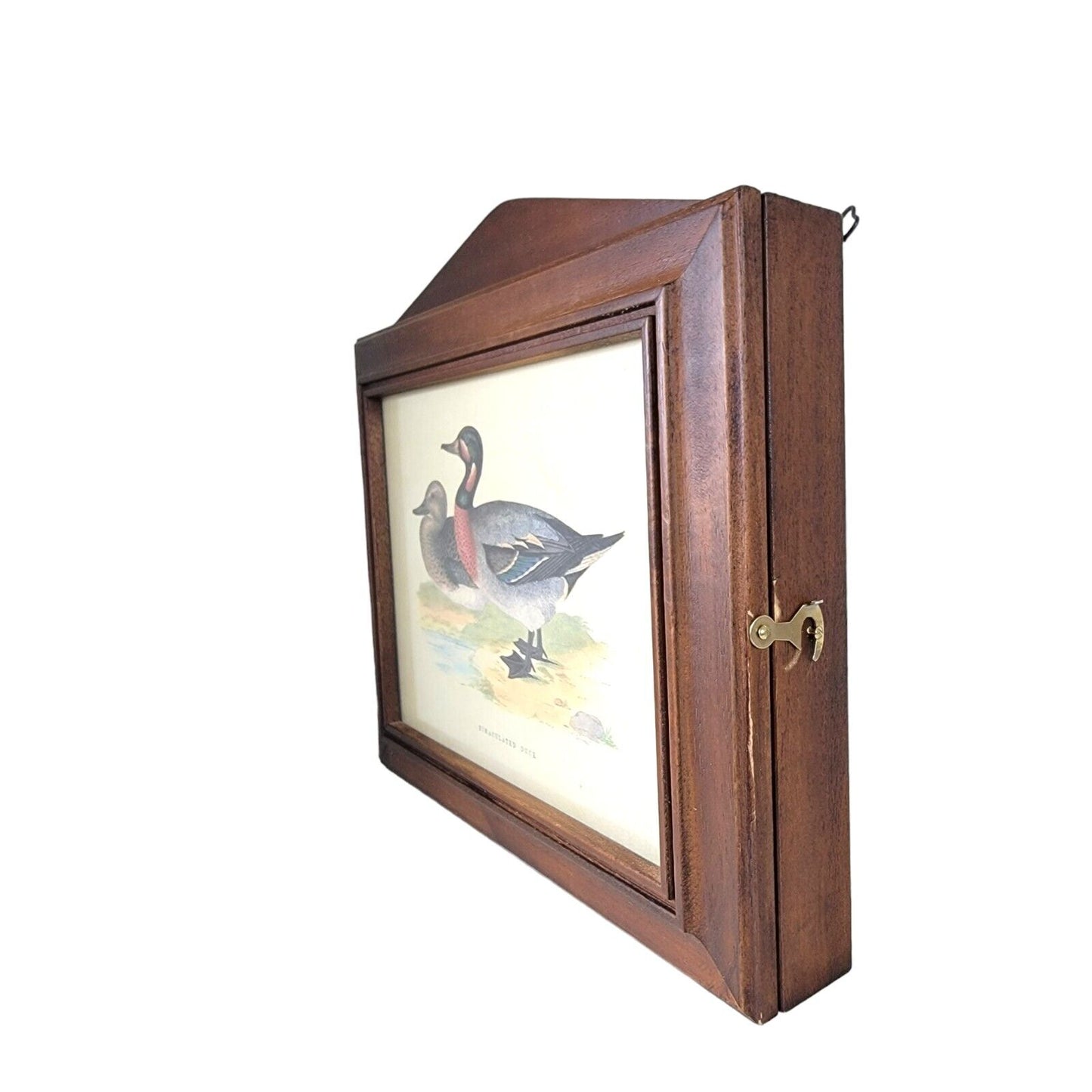 Italian Wood Handcrafted Bimaculated Duck Wall Mount Key Cabinet