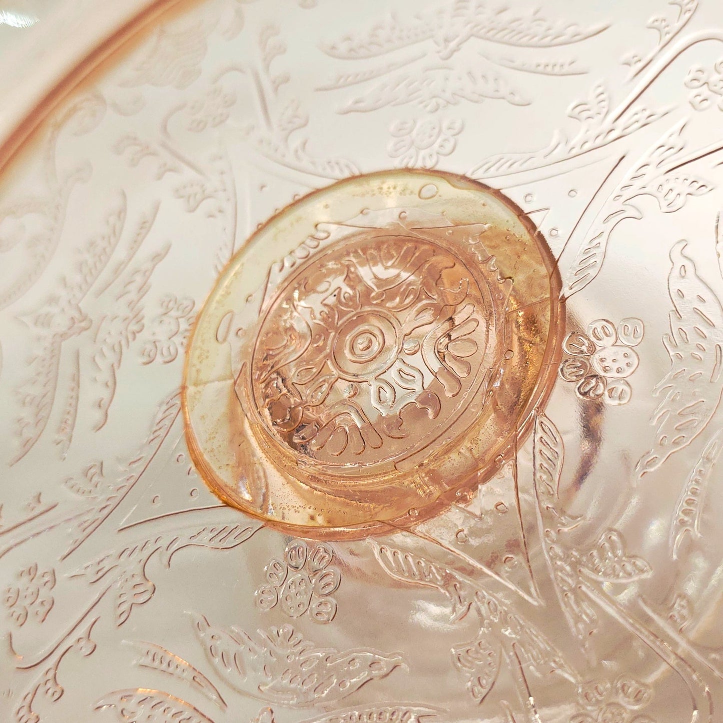 Vintage Pink Madrid Depression Glass Pedestal Cake Stand