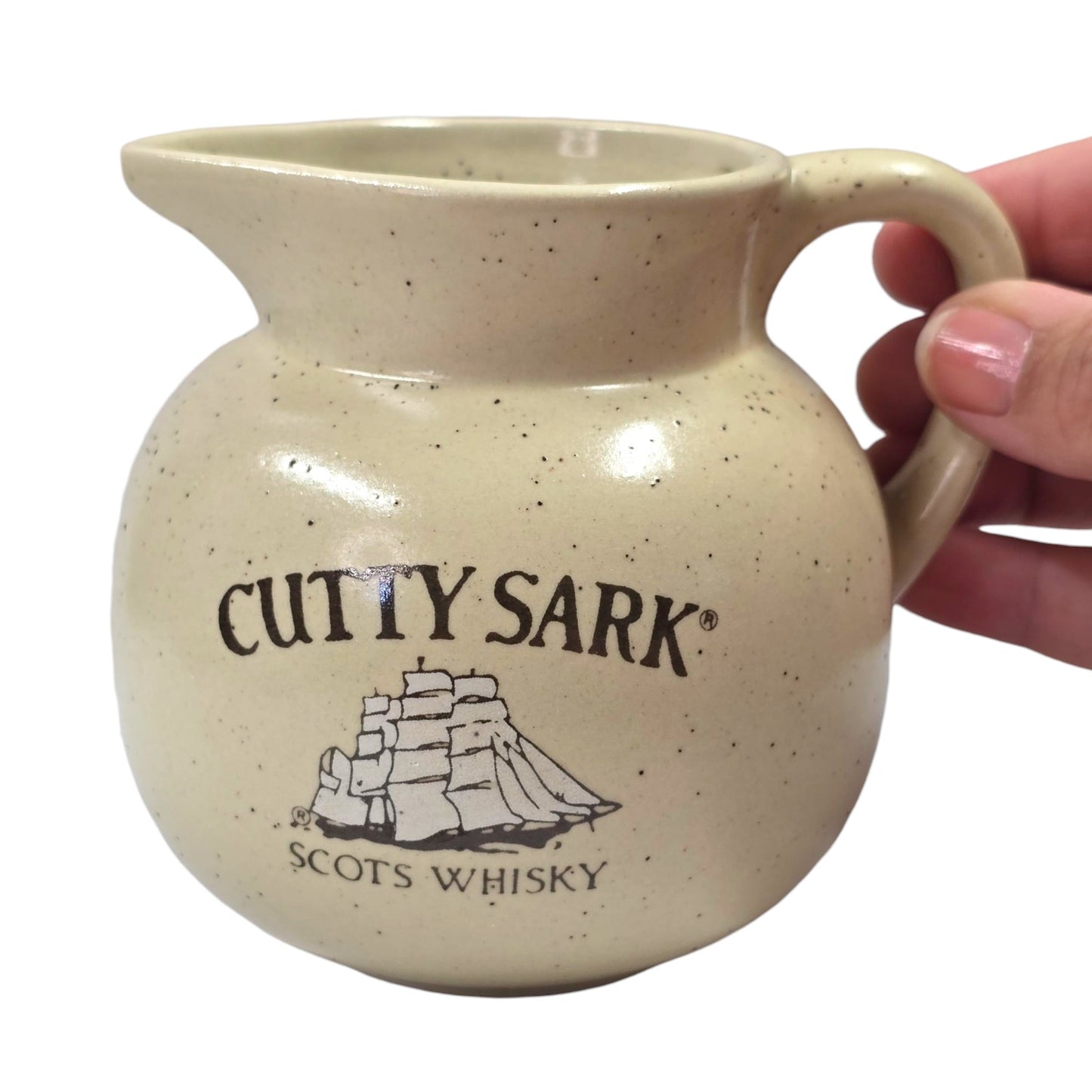 Cutty Sark Scots Whisky Ceramic Water Pitcher Vintage Barware Pub Jug
