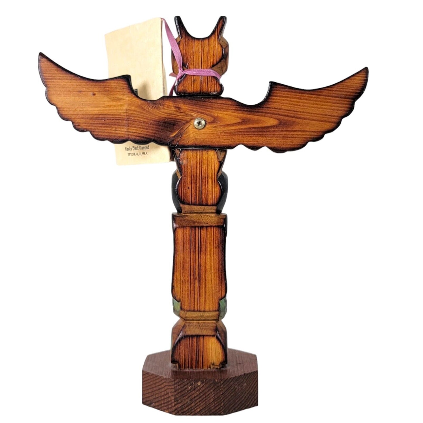 Alaska Black Diamond Hand-Crafted Ray Moore Cedar Totem "Halibut Stew"