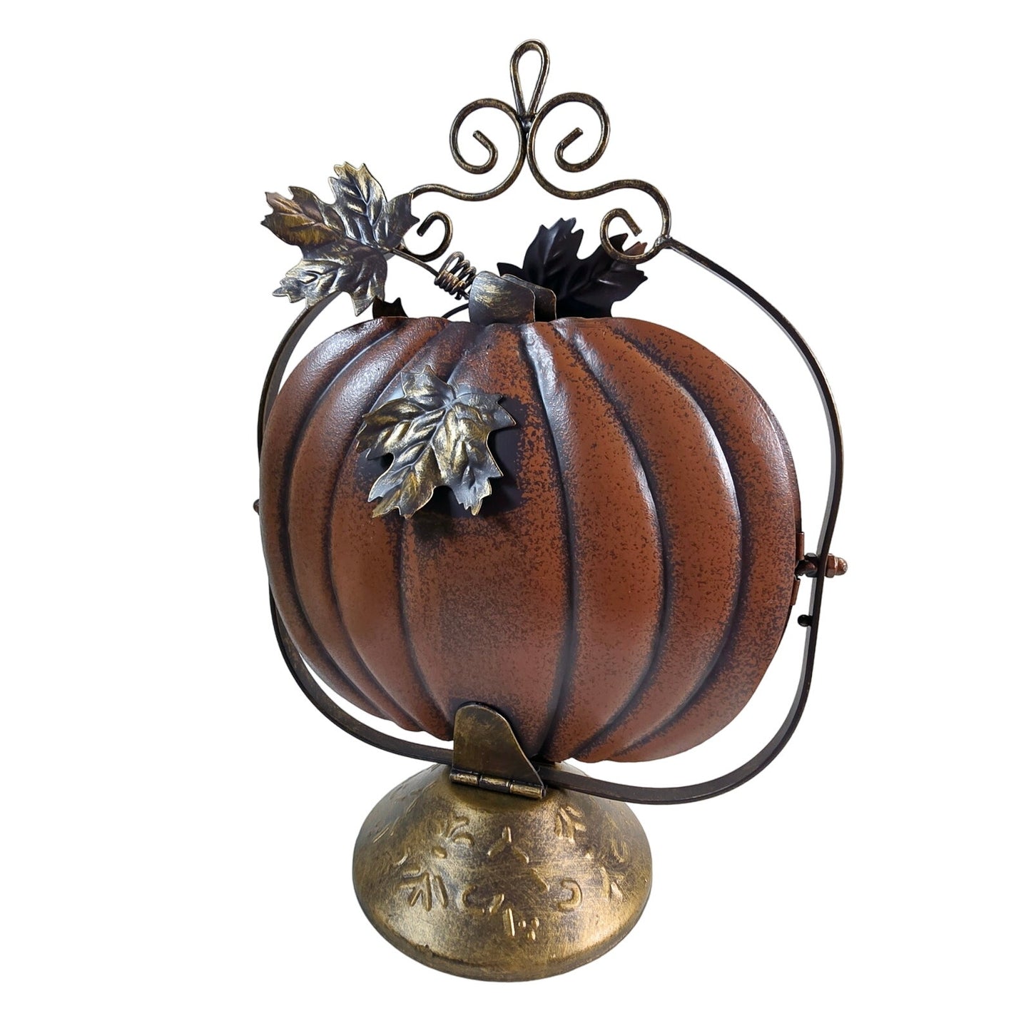 Stunning Fall Pumpkin 3 tier Decorative Metal Appetizer Server