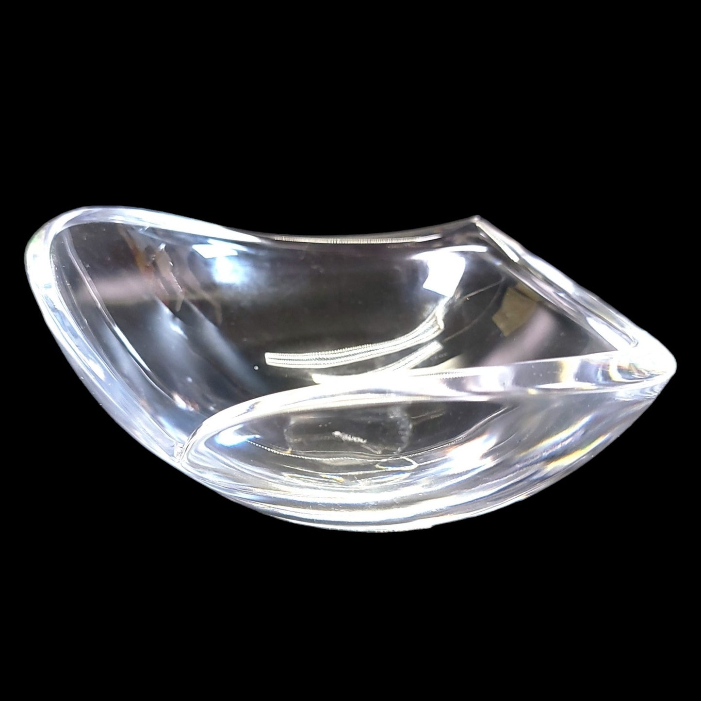 Nambe Glass Heart Shaped Bowl, Nambe Thick Glass Heart Love Bowl 7.5" W