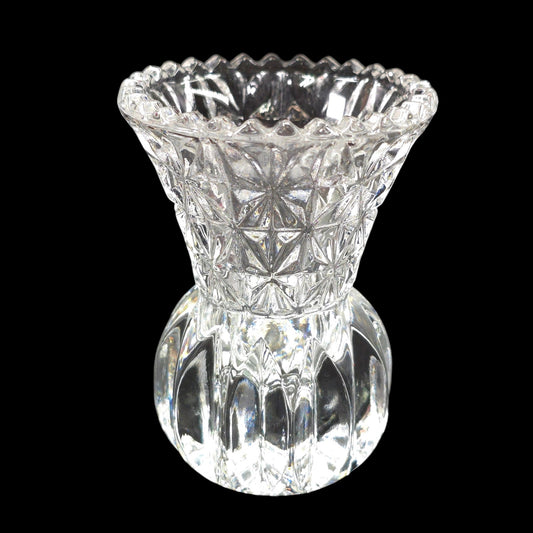 Miniature Press Glass Vase / Toothpick Holder, 3" H