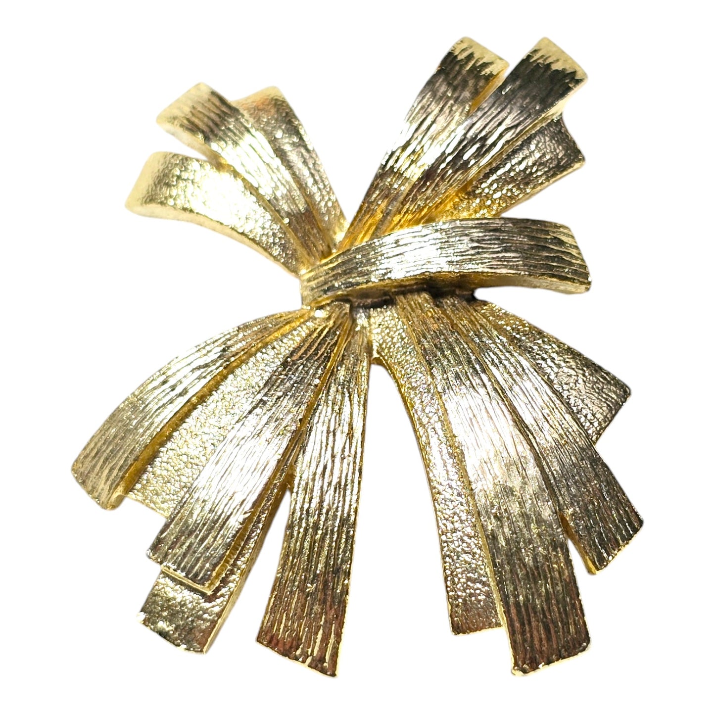 Vintage Golden Ribbon Brooch By Gerry