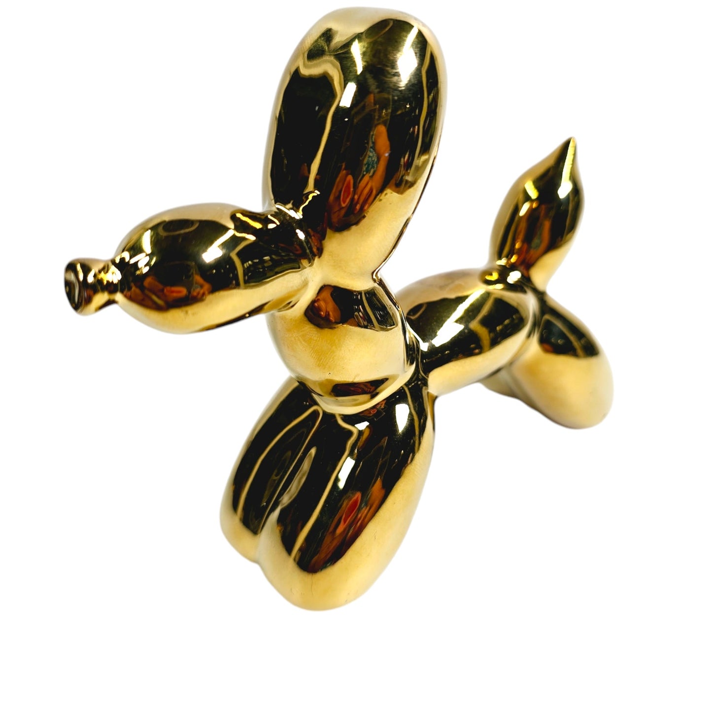 Balloon Dog Figurine, Gold Tone over Ceramic