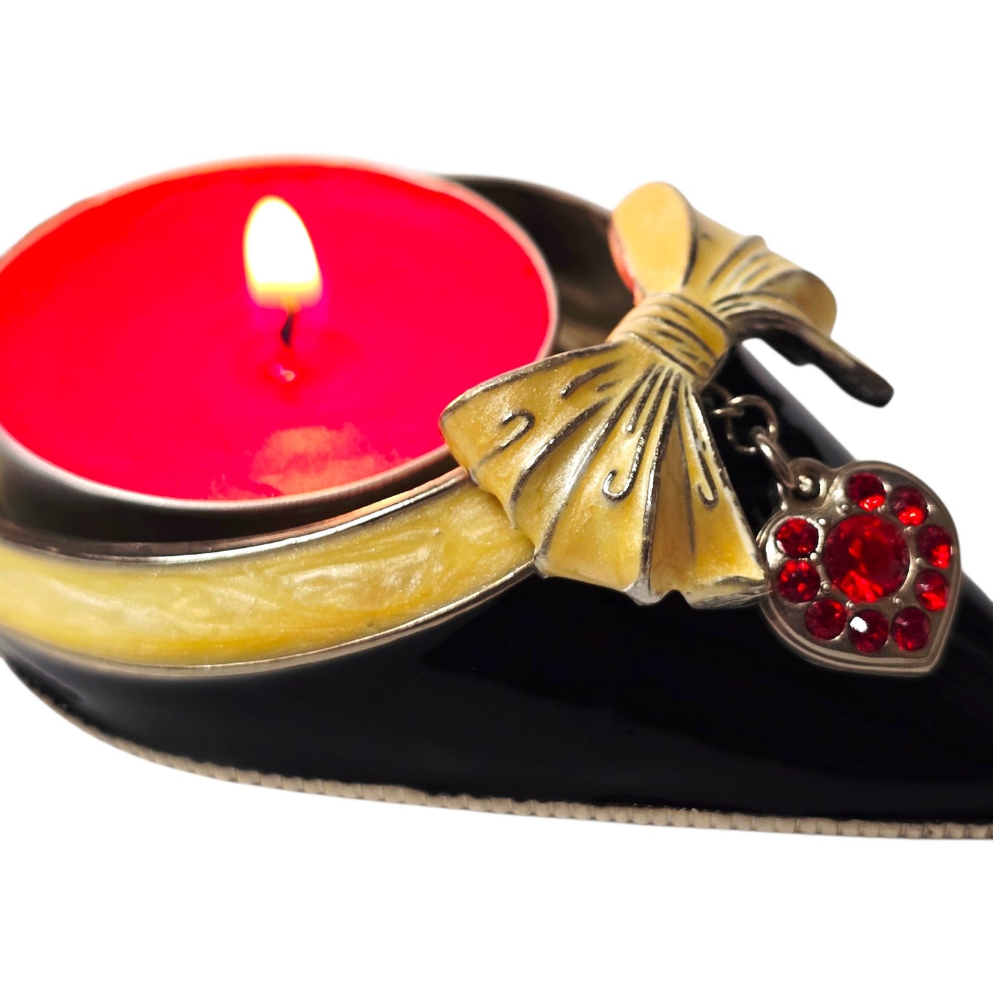 PartyLite Audrey High Heel Shoe Tealight Candle Holder Crystal Charm Valentine's