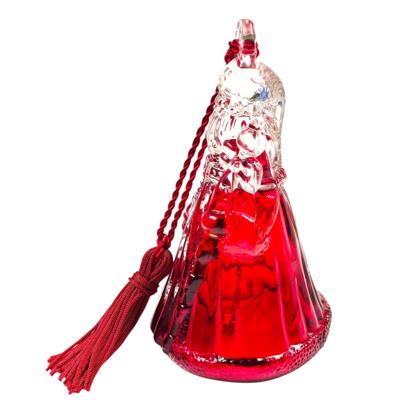 Vintage Marquis by Waterford Red Crystal Santa Bell Christmas Bell Ornament Ltd