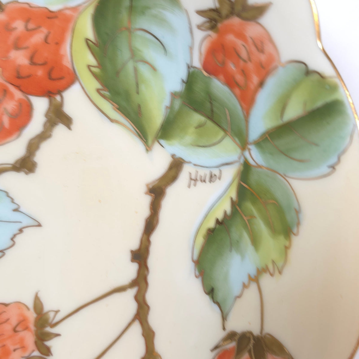 Antique Vienna Austria Raspberry Master Berry Bowl Set 6 c1890–1908
