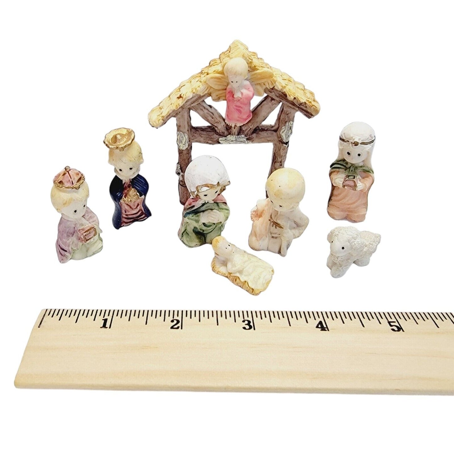 VTG Mini 8 Piece Ceramic Christmas Nativity Set by Greenbrier International