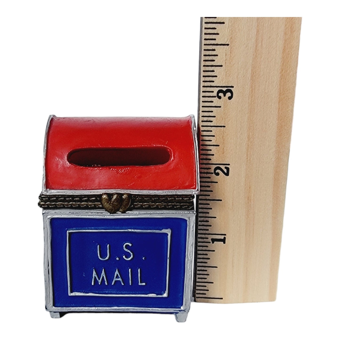 U.S. Mail Mailbox Trinket Box,Mini Stamp Dispenser 2.5" H