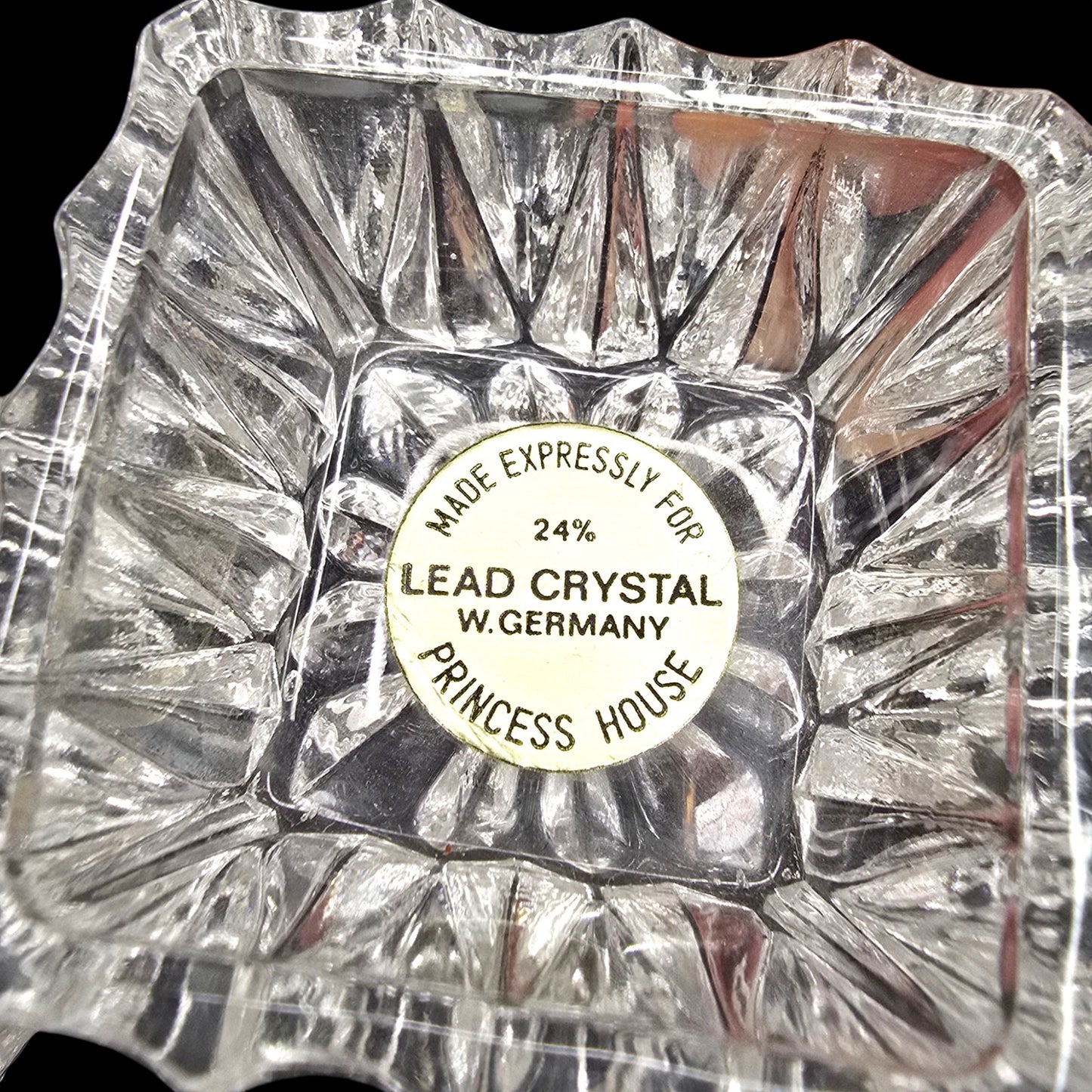 Vtg Princess House Crystal Salt Cellars & Tiny Glass Spoons W. Germany 24% Lead