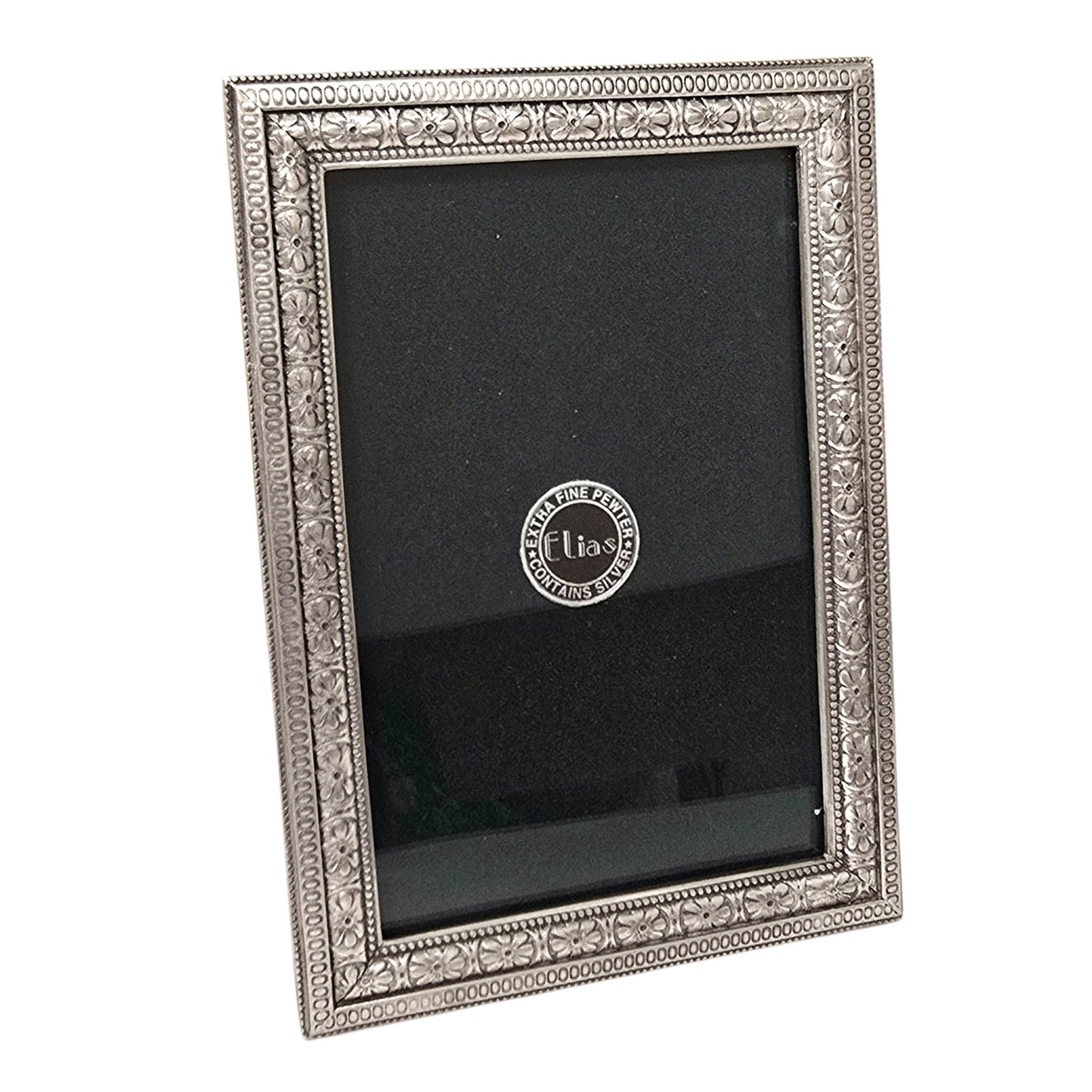 1996 Elias Fine Pewter Picture Frame Ornate Vintage Velvet Back Rectangle #2025