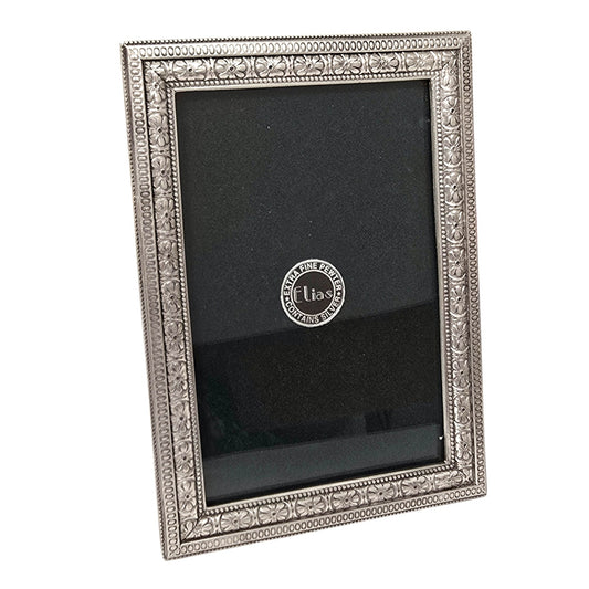 1996 Elias Fine Pewter Picture Frame Ornate Vintage Velvet Back Rectangle #2025