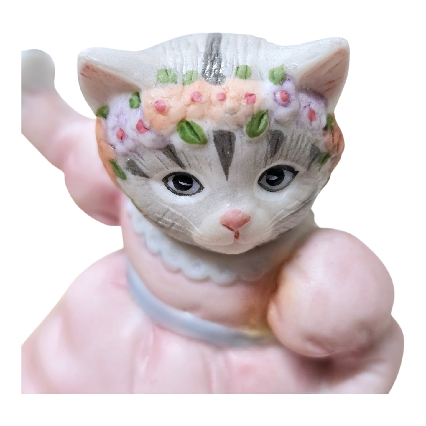 Schmid Kitty Cucumber Priscilla "Dance 'Round the Maypole" 1992 4th and Final Annual Cat Figurine