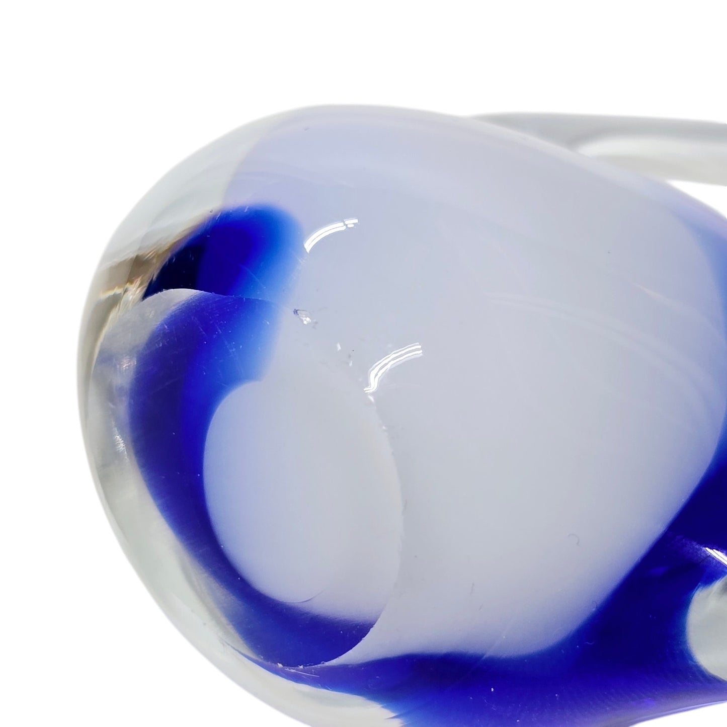 Angelfish Art Glass Fish Paperweight Blue White Fish