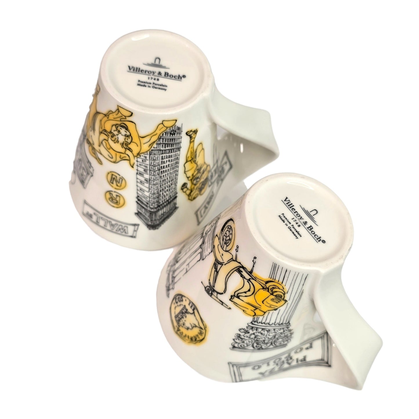Set of 2 Villeroy & Boch New Wave Cities of the World Mugs Rome & New York
