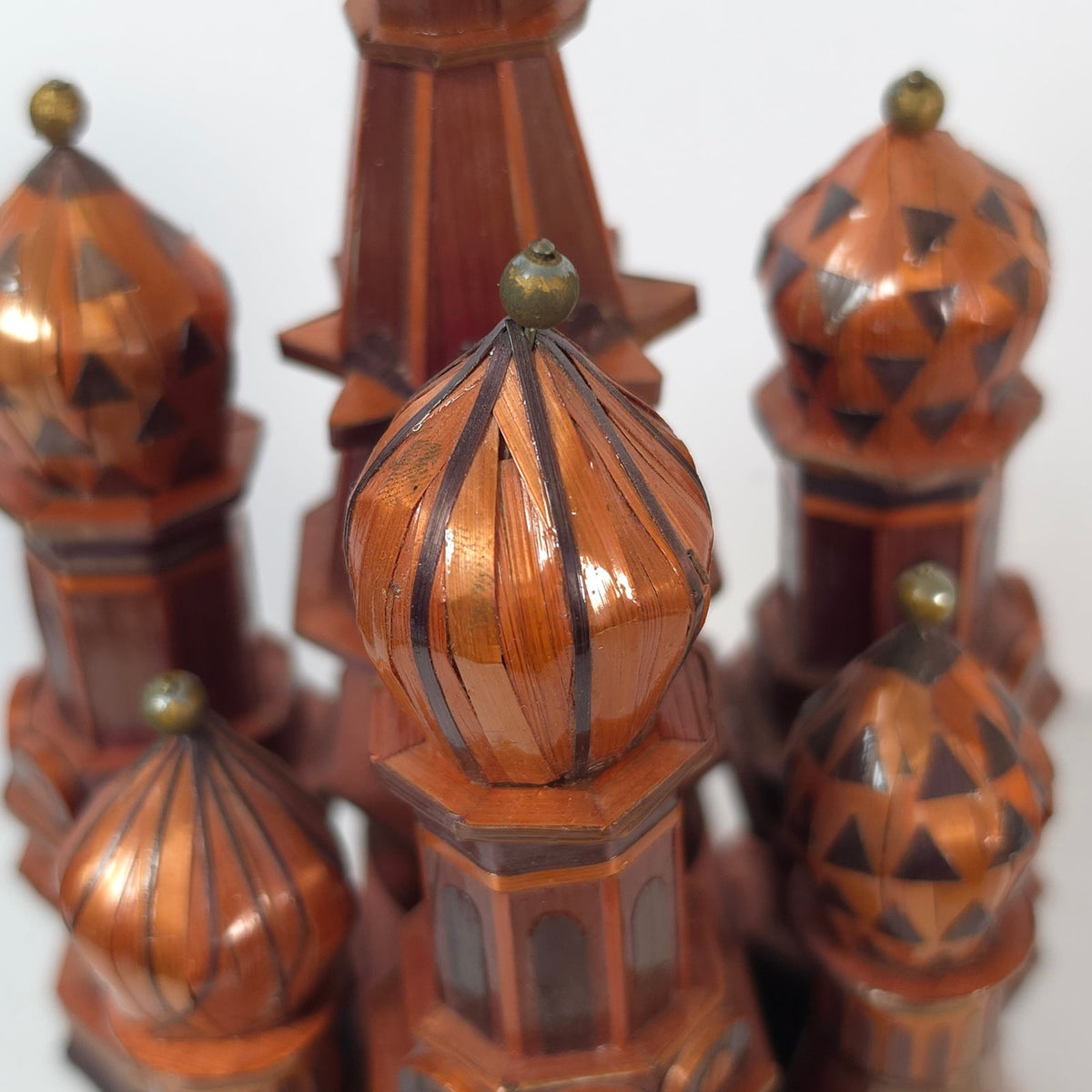 Vintage Saint Basil's Cathedral Straw Marquetry Souvenir Model