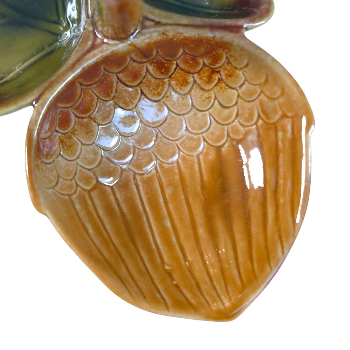 Ceramic Acorn Oak Leaf Divided Nut Candy Dish Fall Serving Tray