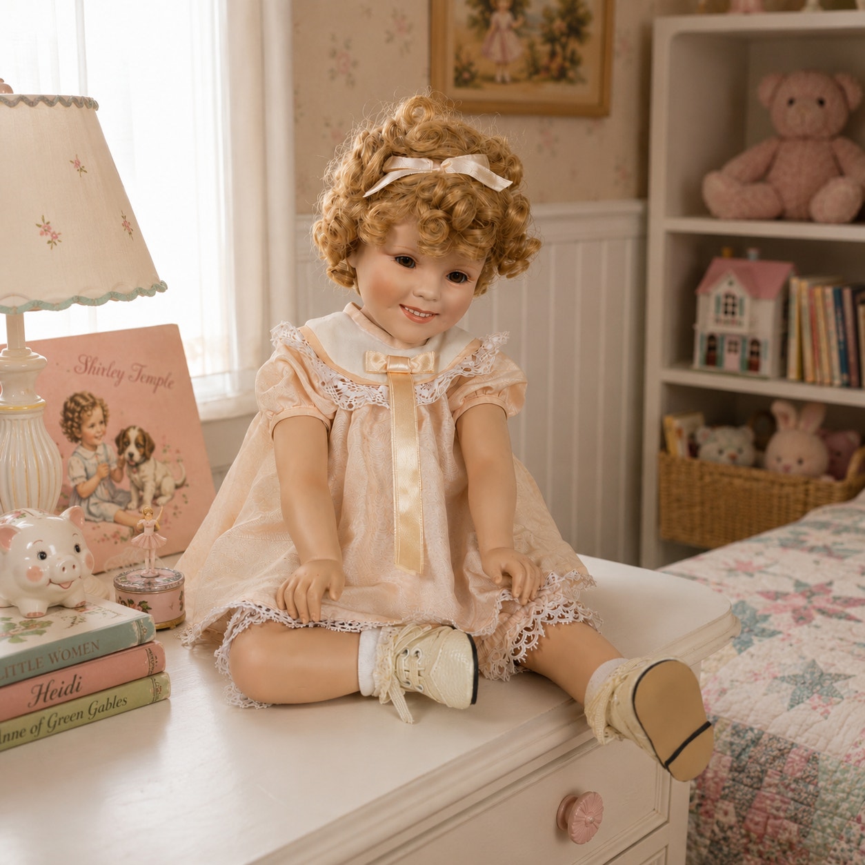 Danbury Mint Elke Hutchens Shirley Temple Toddler Doll Little Miss Shirley
