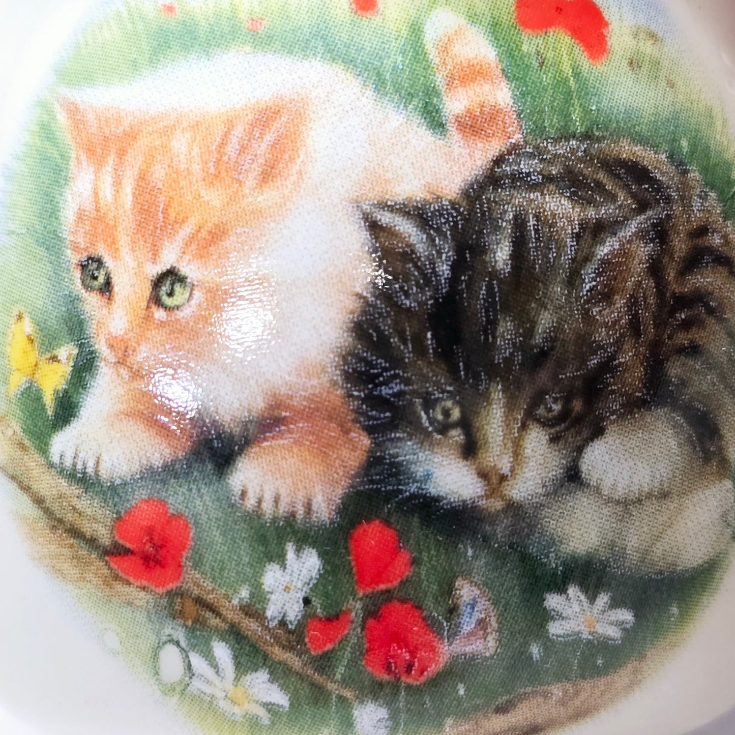 Hobby Farm Pottery Trinket Vase with Kittens Transferware