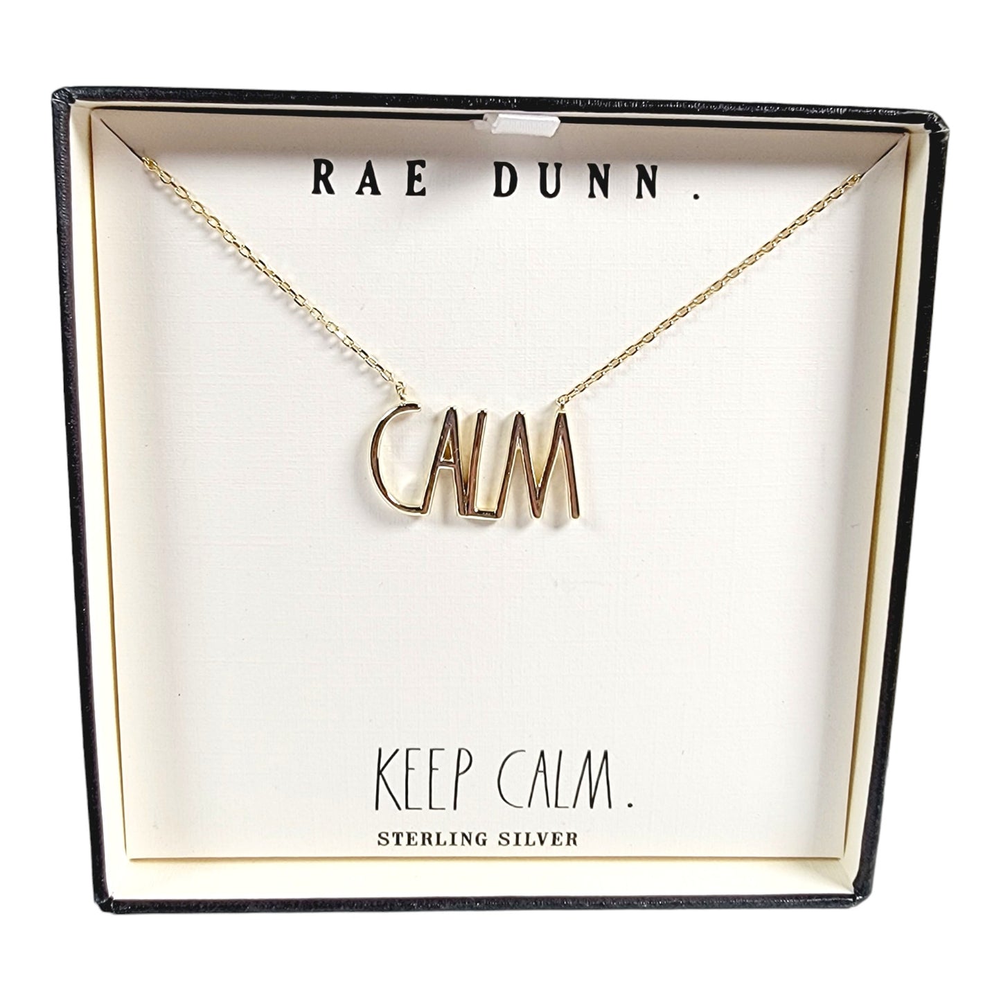 Rae Dunn Necklace CALM Sterling Silver, NEW in Box