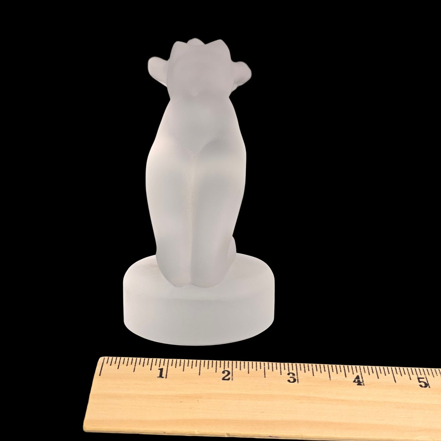 LALIQUE Glass CHRYSIS Nude Female Frosted Crystal Car Mascot Paperweight 1950's