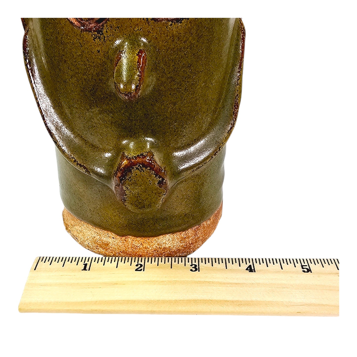 Studio Art 2 pc Heavy Pottery Odd Figure with Purple Crown, Removeable Lid and Votive Holder, 8.75" H